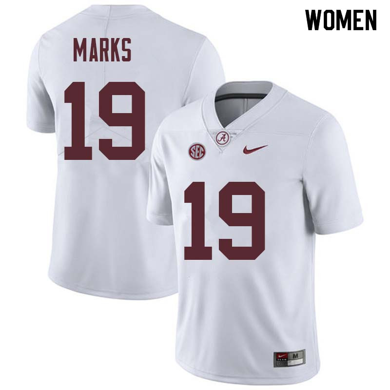 Alabama Crimson Tide Women's Xavian Marks #19 White NCAA Nike Authentic Stitched College Football Jersey HW16F47LX